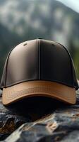 ai genererad perfekt för branding hög kvalitet tom baseboll hatt attrapp Foto vertikal mobil tapet