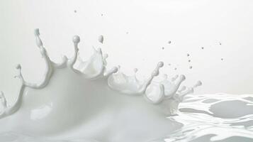 ai genererad mjölk eller vit flytande stänk isolerat på vit foto