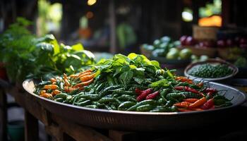 ai genererad färsk organisk grönsaker, natur friska äter gourmet genererad förbi ai foto