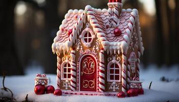ai genererad hemlagad pepparkaka kaka dekoration ger vinter- sötma genererad förbi ai foto