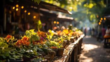 ai genererad friskhet och skönhet i natur, vibrerande gul blomma genererad förbi ai foto