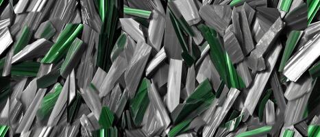 ai genererad levande grön och grå kristall skärvor i ett abstrakt mönster foto