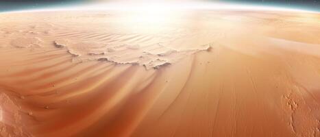 ai genererad en se av de öken- planet horisont från Plats foto