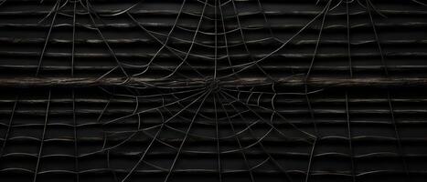 ai genererad abstrakt Spindel banor på mörk trä foto