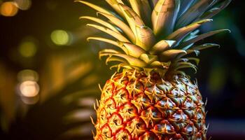 ai genererad friskhet och sötma av ananas, en friska tropisk frukt mellanmål genererad förbi ai foto