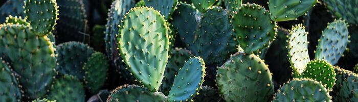 ai genererad illustration av kaktus tecknad serie mönster foto