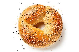 ai genererad bagel bröd stänga upp foto