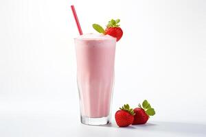 ai genererad jordgubb milkshake stänga upp foto