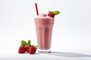 ai genererad jordgubb milkshake stänga upp foto