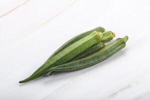 grön mogen gott okra tropisk vegetabiliska foto