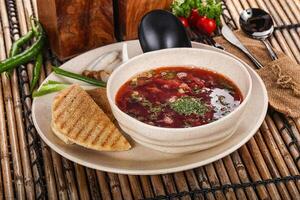 ryska kål och rödbeta soppa borsjtj foto