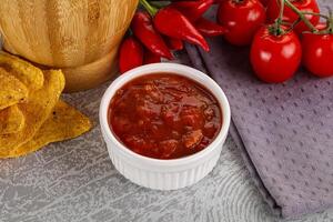 kryddad mexikansk sås salsa dopp foto