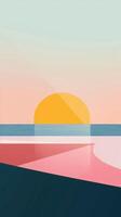 ai genererad lugn solnedgång, minimalistisk hav och värma pasteller. bakgrund för Instagram berättelse, baner foto