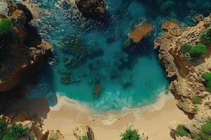ai genererad skön tropisk turkos hav strand professionell fotografi foto