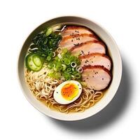 ai genererad Ramen soppa närbild foto