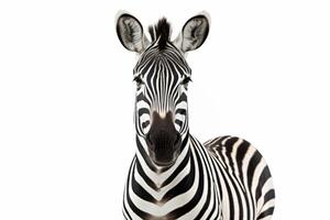 ai genererad zebra isolerat på vit bakgrund foto