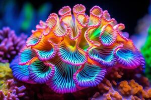 ai genererad skön färgrik regnbåge korall foto
