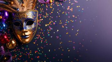 ai genererad mystik av de karneval mask foto