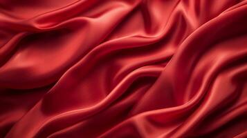 ai genererad abstrakt bakgrund tillverkad av röd silke material foto