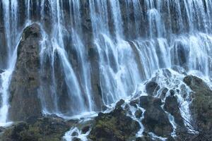 nuorilang vattenfall, jiuzhaigou nationell parkera, sichuan provins, Kina, unesco värld arv webbplats foto