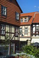 wernigerode, Tyskland - 2015, korsvirkeshus hus, wernigerode, harz, saxony anhalt, Tyskland foto