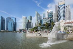 singapore, singapore, 2014, de merlion, stad symbol, singapore, Asien foto