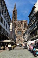 strasbourg, Frankrike, 2017, katedral notre dame, strasbourg, alsace, bas rhin avdelning, Frankrike foto