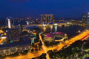 marina bukt på natt, singapore, Asien foto