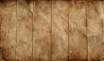 ai genererad gammal brun papper årgång textur bakgrund med fläckar foto