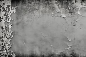 ai genererad abstrakt svart och vit åldrig grunge textur bakgrund, mörk och ljus repor, grov grå färgade yta, grå smutsig, kopia Plats stock Foto