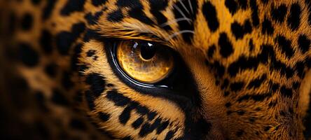 ai genererad närbild av en tiger öga foto
