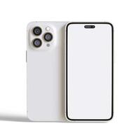 hög kvalitet realistisk ram smartphone med tom vit skärm. attrapp telefon för visuell ui app demonstration. foto