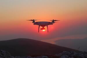 ai genererad Drönare flygande i de himmel professionell fotografi foto