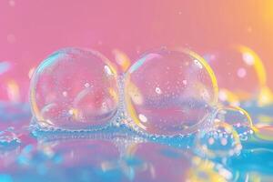 ai genererad abstrakt vatten bubblor färgrik bakgrund design bilder foto