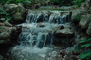 ai genererad vatten strömma natur professionell fotografi foto