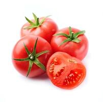 ljuv tomater på vit bakgrunder. friska mat foto