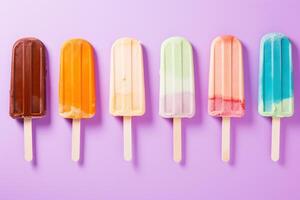 ai genererad gott färgrik popsicles foto