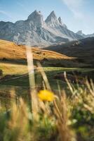 aiguilles d arves massivet med ikoniska berg topp i franska alps på höst foto