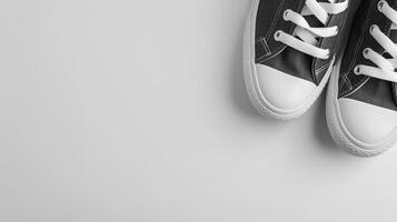 ai genererad träkol duk skor isolerat på platt vit bakgrund med kopia Plats för annons. generativ ai foto