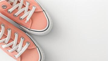 ai genererad persika duk skor isolerat på platt vit bakgrund med kopia Plats för annons. generativ ai foto