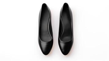 ai genererad svart balett flats skor isolerat på vit bakgrund med kopia Plats för annons. generativ ai foto