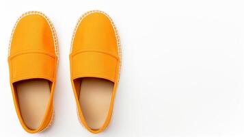 ai genererad orange espadrilles skor isolerat på vit bakgrund med kopia Plats för annons. generativ ai foto