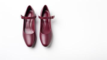 ai genererad rödbrun mary janes skor isolerat på vit bakgrund med kopia Plats för annons. generativ ai foto