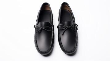ai genererad svart mockasiner skor isolerat på vit bakgrund med kopia Plats för annons. generativ ai foto