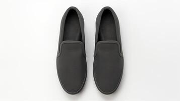 ai genererad träkol mockasiner skor isolerat på vit bakgrund med kopia Plats för annons. generativ ai foto