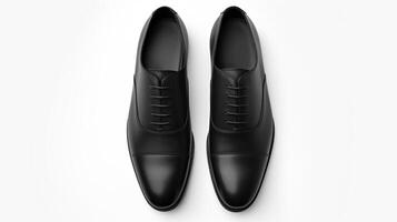 ai genererad svart oxfords skor isolerat på vit bakgrund med kopia Plats för annons. generativ ai foto
