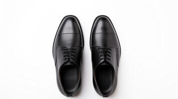 ai genererad träkol oxfords skor isolerat på vit bakgrund med kopia Plats för annons. generativ ai foto