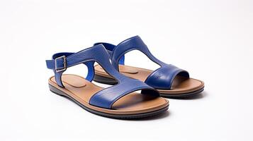ai genererad indigo sandaler skor isolerat på vit bakgrund med kopia Plats för annons. generativ ai foto