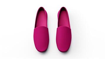 ai genererad magenta tofflor skor isolerat på vit bakgrund med kopia Plats för annons. generativ ai foto