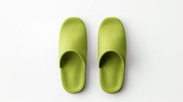 ai genererad oliv tofflor skor isolerat på vit bakgrund med kopia Plats för annons. generativ ai foto